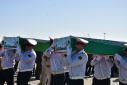 حضور دانشگاهیان دانشگاه علوم و فنون دریایی خرمشهر در مراسم استقبال از ۸۵ شهید دفاع مقدس